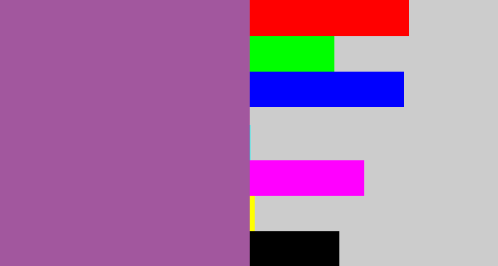 Hex color #a2579e - purpleish
