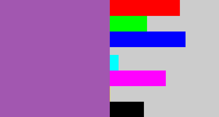 Hex color #a257b0 - amethyst