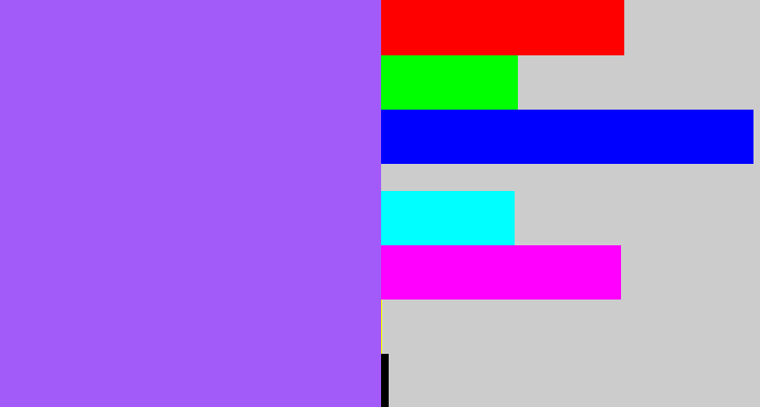 Hex color #a25bf9 - lighter purple