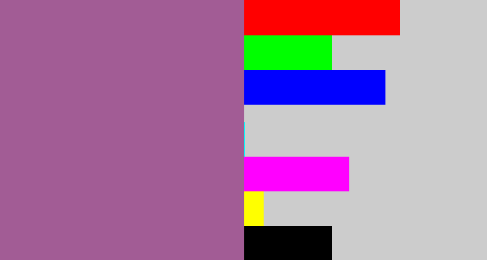 Hex color #a25c95 - purpleish