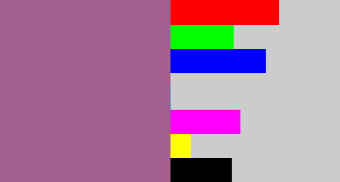 Hex color #a25f8f - purpleish