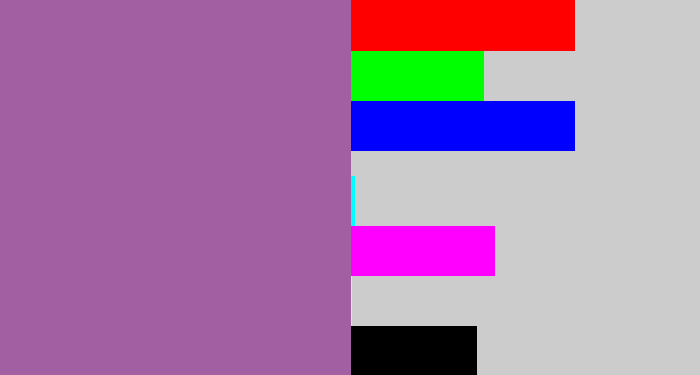 Hex color #a260a3 - dark lilac