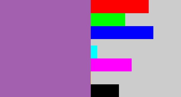 Hex color #a260af - soft purple