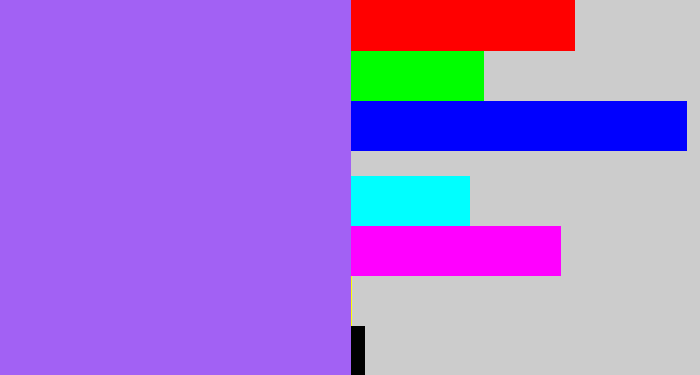 Hex color #a261f4 - lighter purple