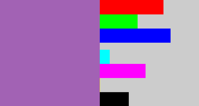 Hex color #a262b4 - soft purple