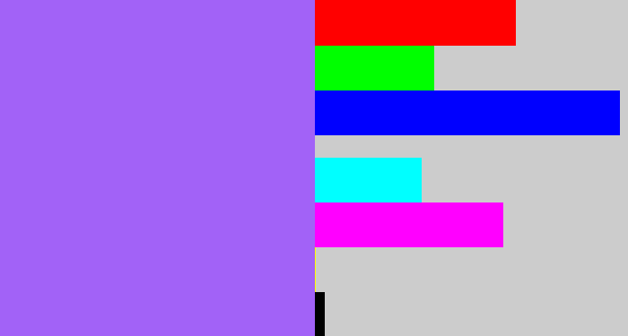 Hex color #a262f7 - lighter purple