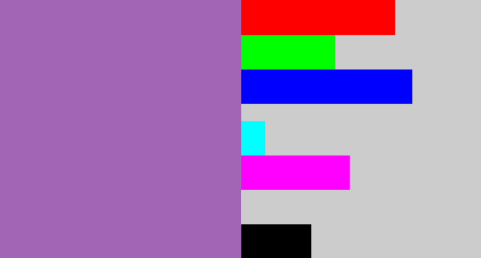 Hex color #a264b5 - soft purple