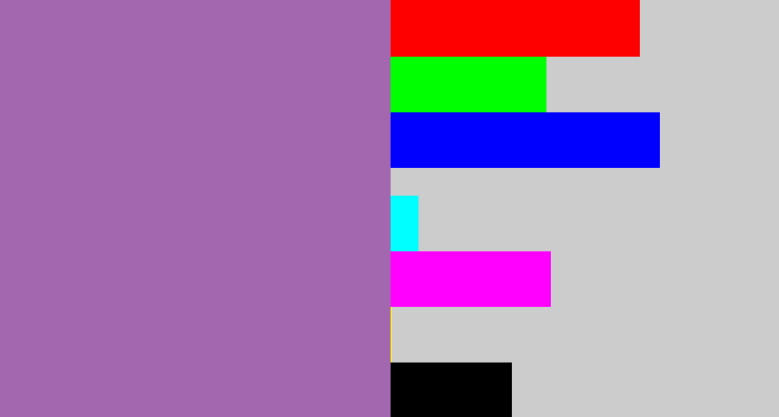 Hex color #a267af - soft purple