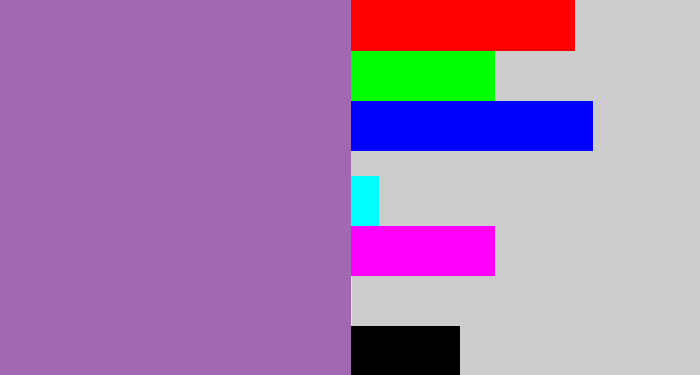 Hex color #a268b0 - soft purple
