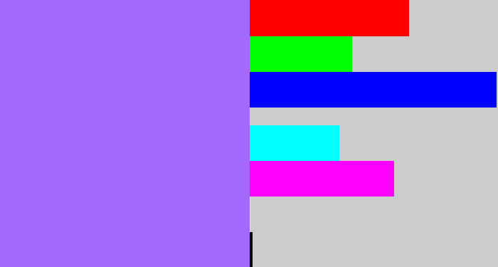 Hex color #a269fc - lighter purple