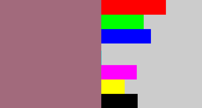 Hex color #a26a7c - mauve