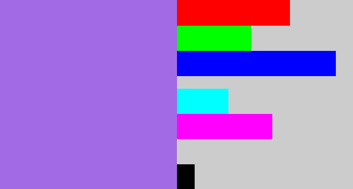 Hex color #a26ae5 - lighter purple