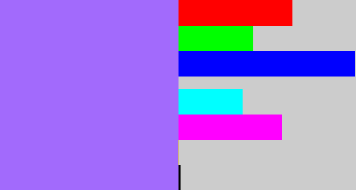Hex color #a26afc - lighter purple