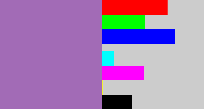 Hex color #a26bb6 - soft purple