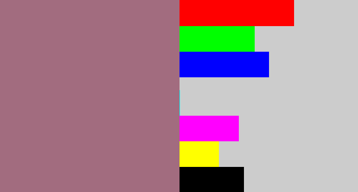 Hex color #a26c7f - mauve