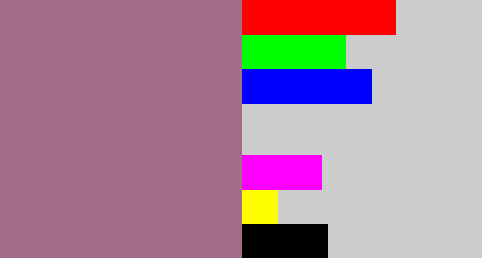 Hex color #a26d8a - mauve