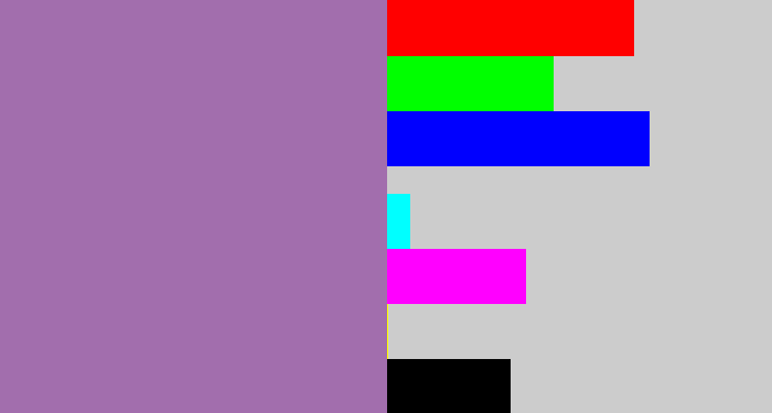 Hex color #a26ead - soft purple