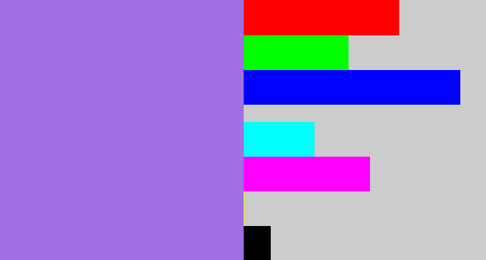 Hex color #a26ee4 - light urple