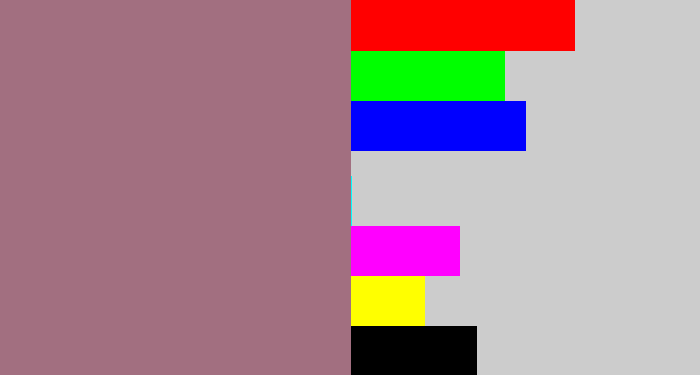 Hex color #a26f80 - mauve