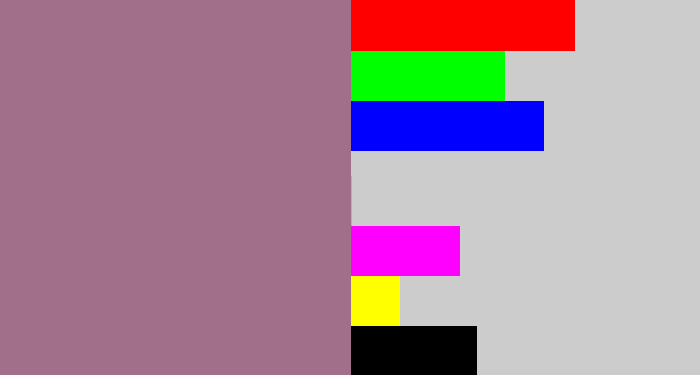 Hex color #a26f8b - mauve