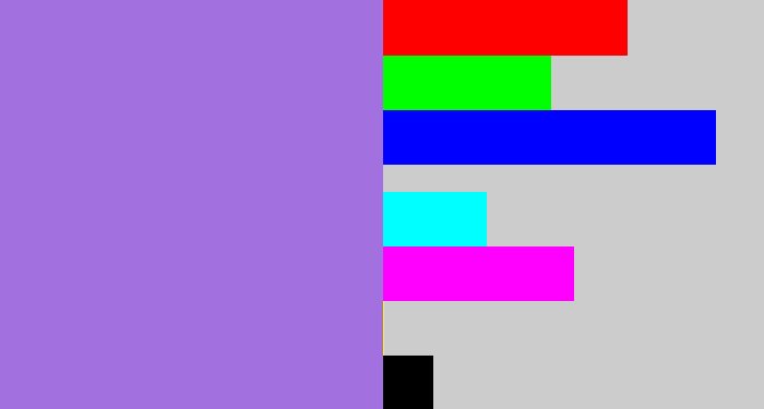 Hex color #a270df - light urple
