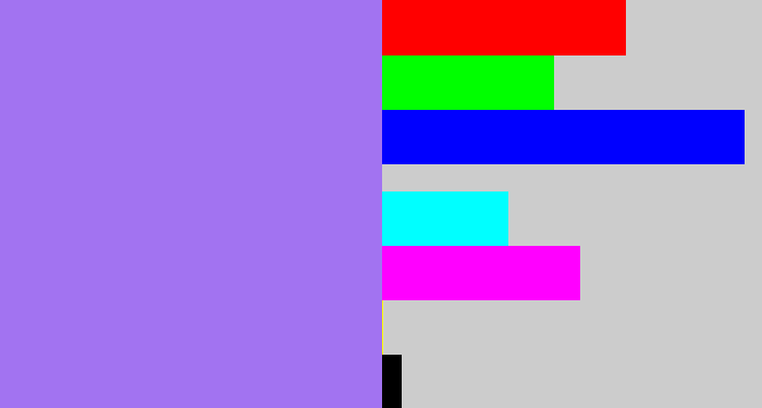 Hex color #a273f1 - light urple