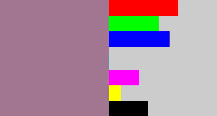 Hex color #a27590 - purpley grey