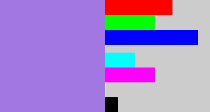Hex color #a277e1 - light urple