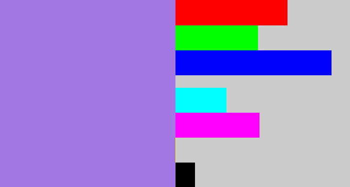 Hex color #a277e3 - light urple