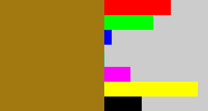 Hex color #a27911 - mustard brown