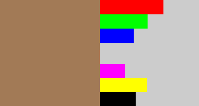 Hex color #a27a56 - puce