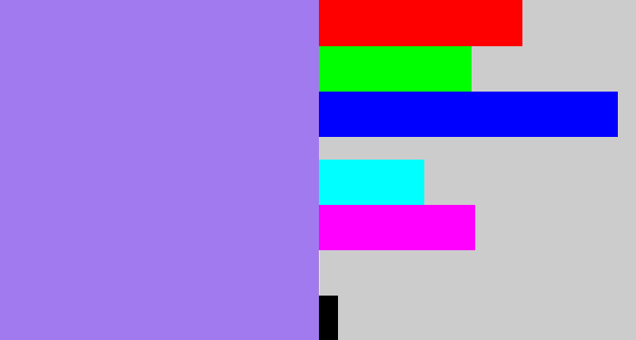 Hex color #a27af0 - light urple