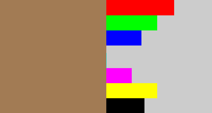 Hex color #a27b54 - puce