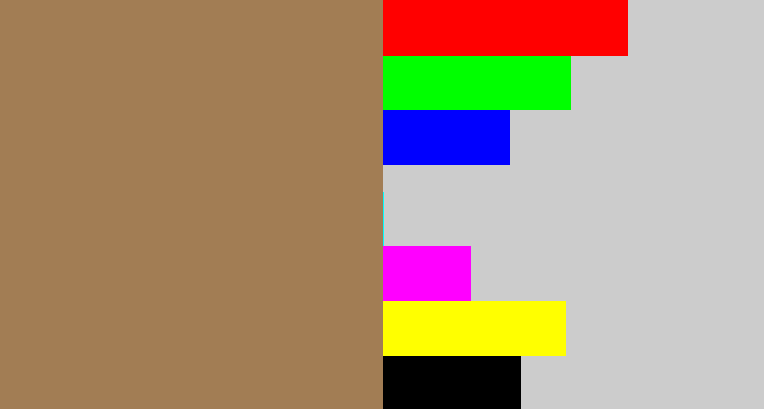 Hex color #a27d54 - puce