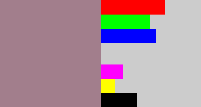 Hex color #a27e8c - purpley grey