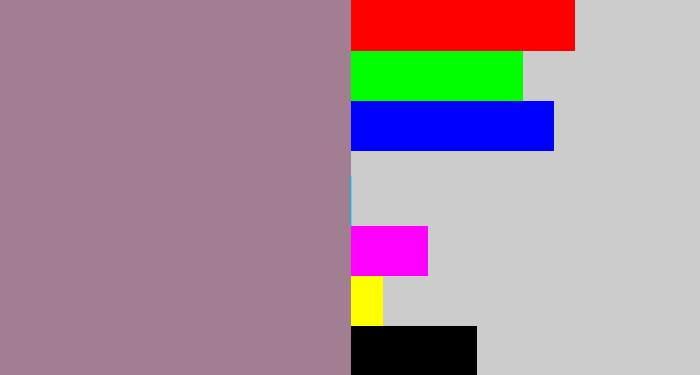Hex color #a27e93 - purpley grey