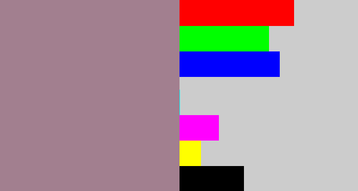 Hex color #a27f8f - purpley grey