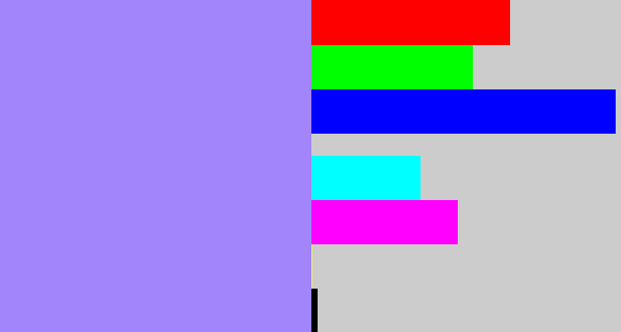 Hex color #a284fb - periwinkle