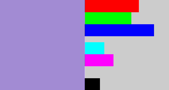 Hex color #a28bd2 - pale purple