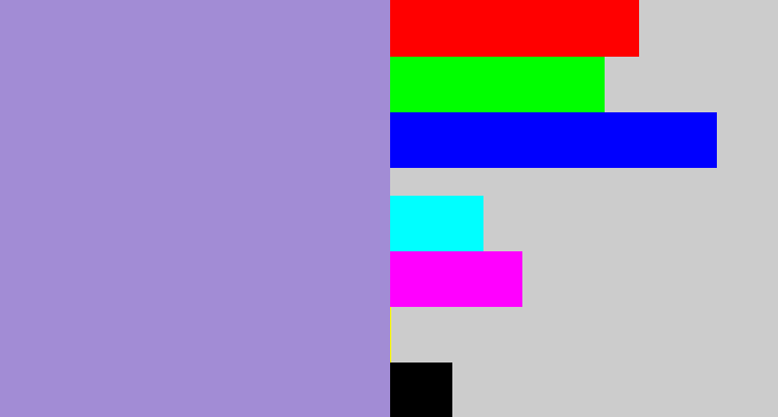 Hex color #a28cd5 - pale purple