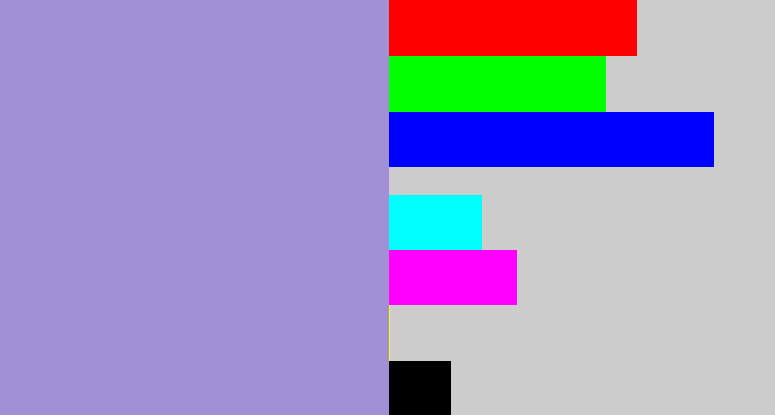 Hex color #a290d6 - pale purple