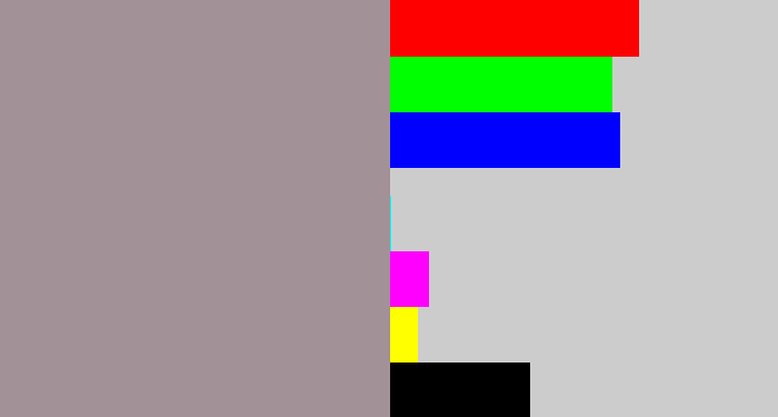 Hex color #a29196 - grey