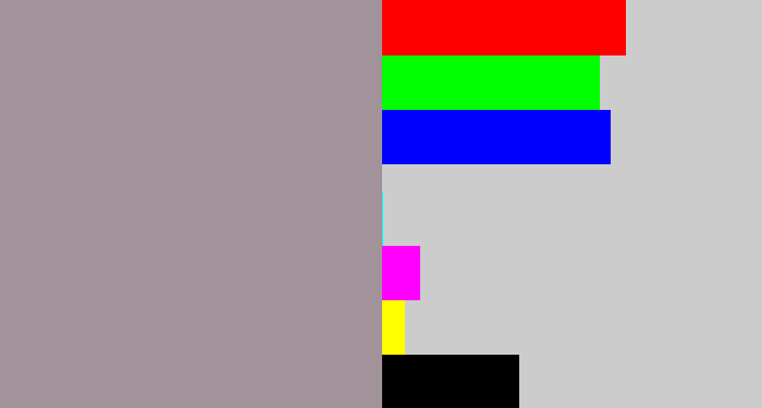 Hex color #a29299 - grey