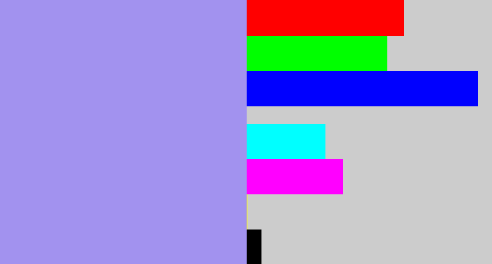 Hex color #a292ef - perrywinkle