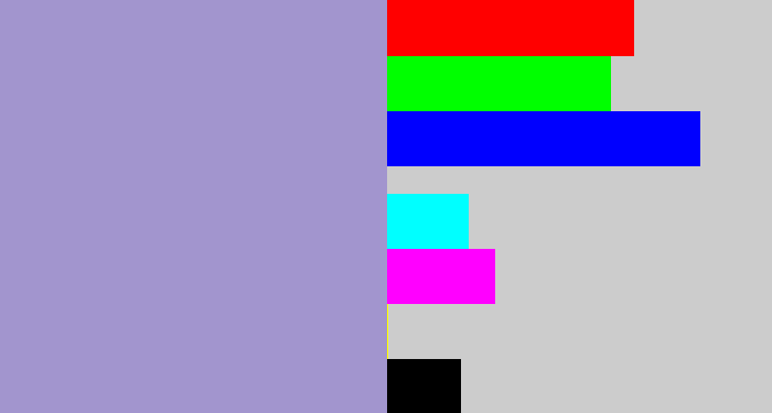 Hex color #a295ce - pale purple