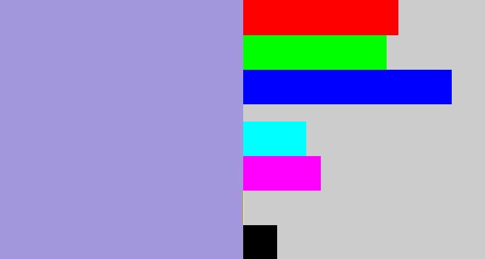 Hex color #a296dc - pale purple