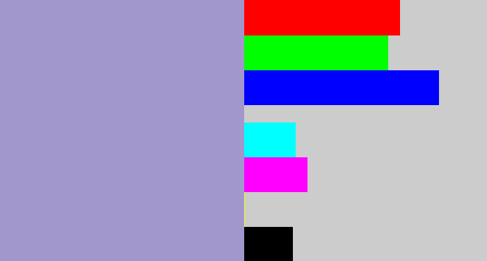 Hex color #a297cc - pale purple