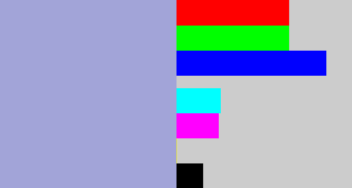 Hex color #a2a4d8 - light grey blue