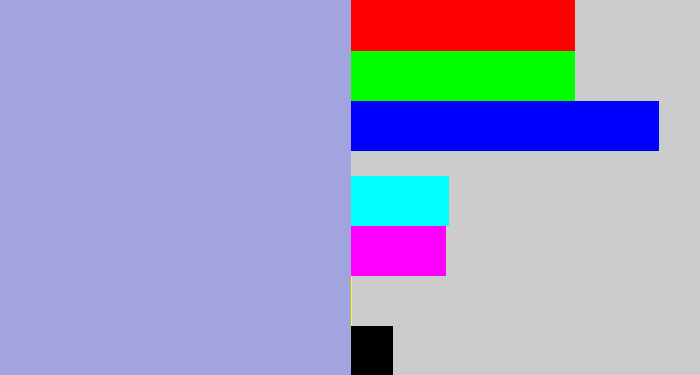 Hex color #a2a4e0 - light grey blue