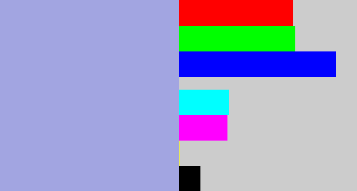 Hex color #a2a5e1 - light grey blue